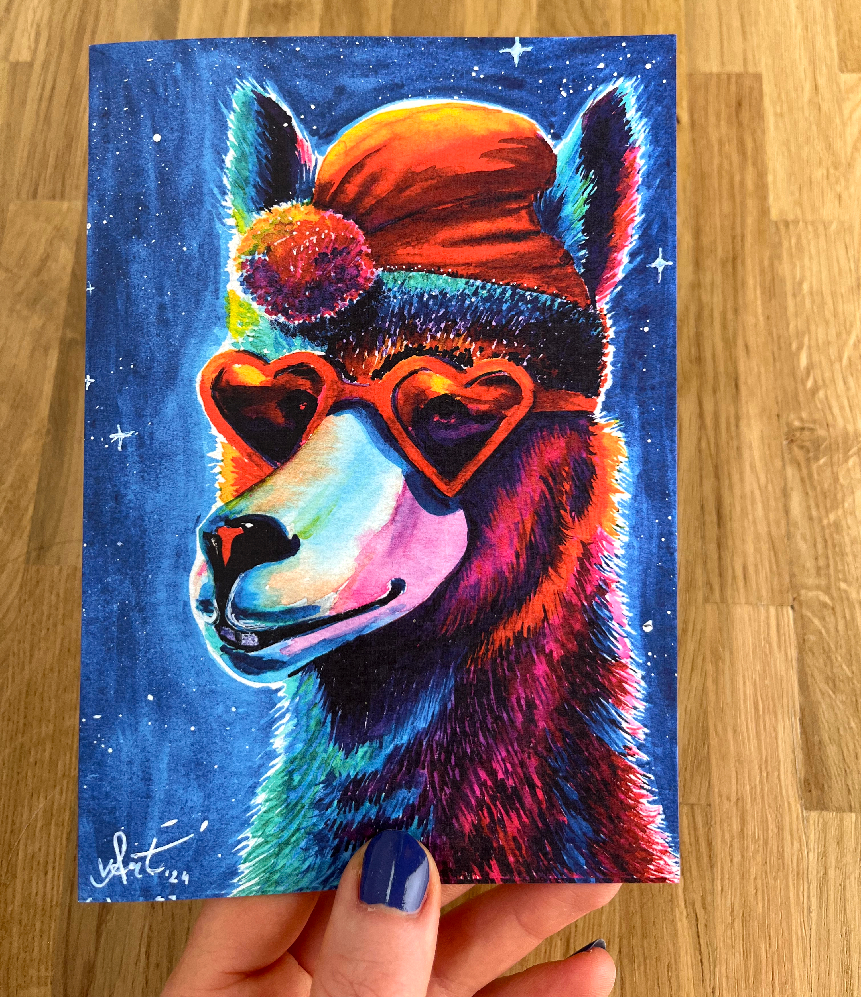 Weihnachtsalpaka Postkarte