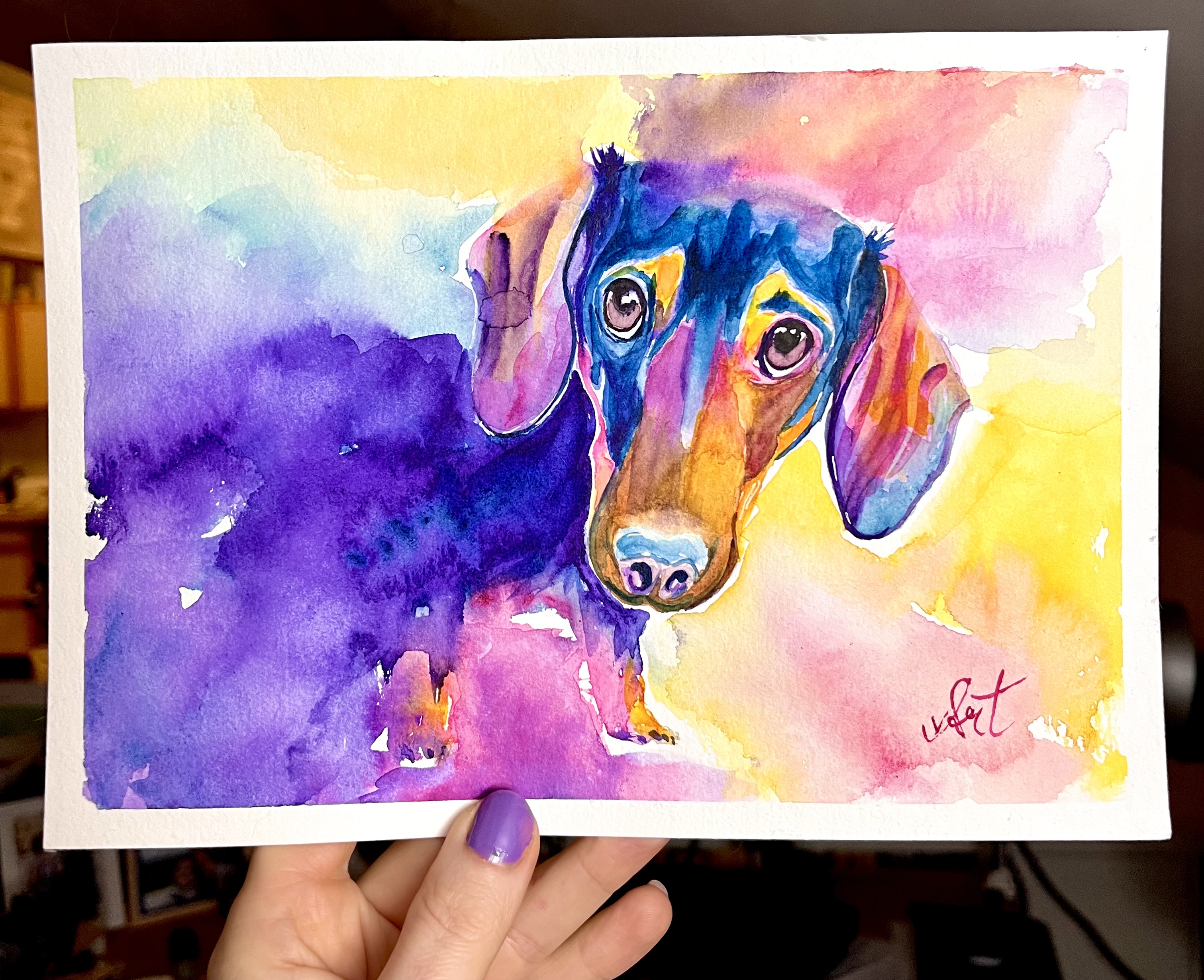 Dackel - Aquarell, handgemalt
