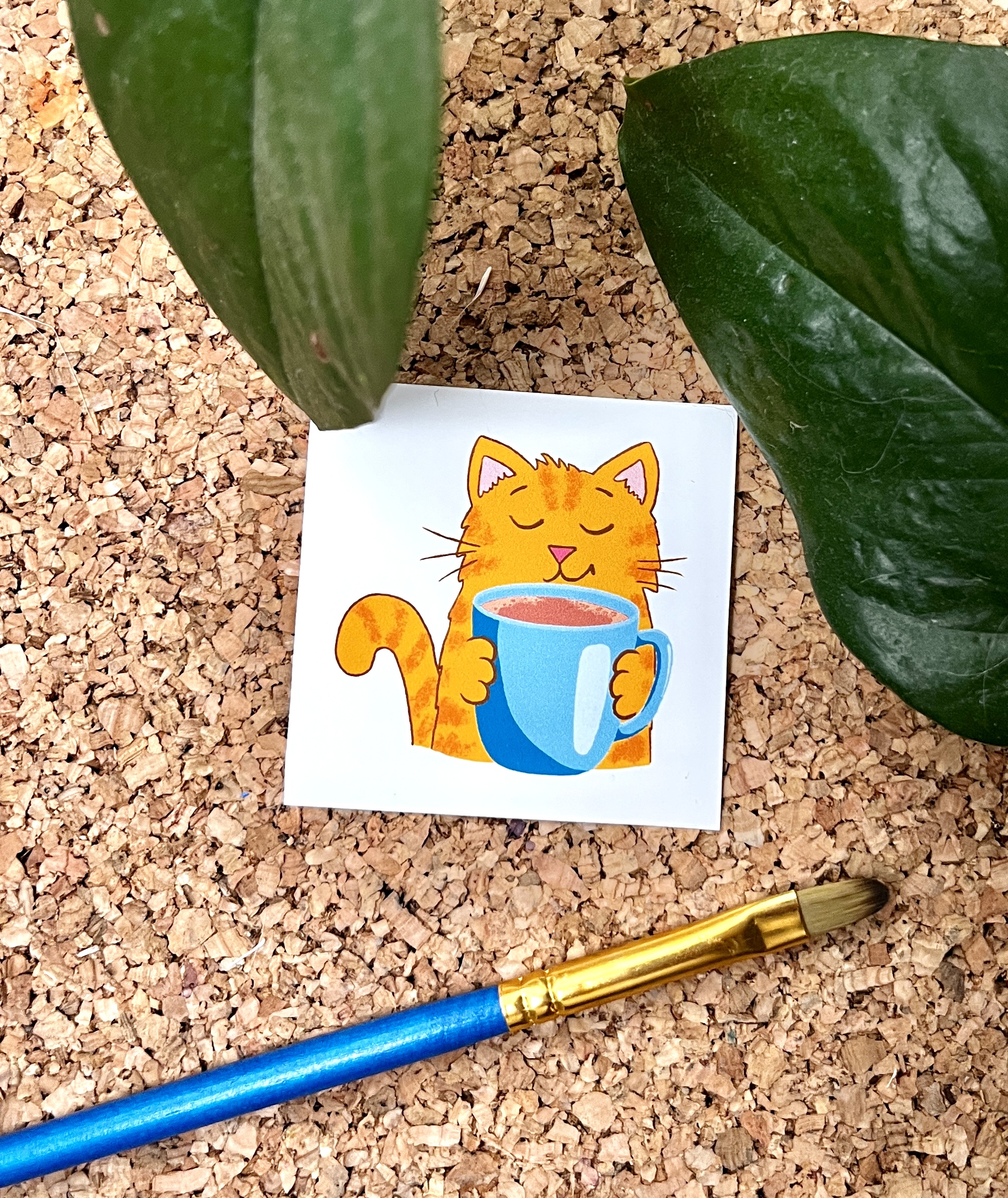 Katze mit Kaffee