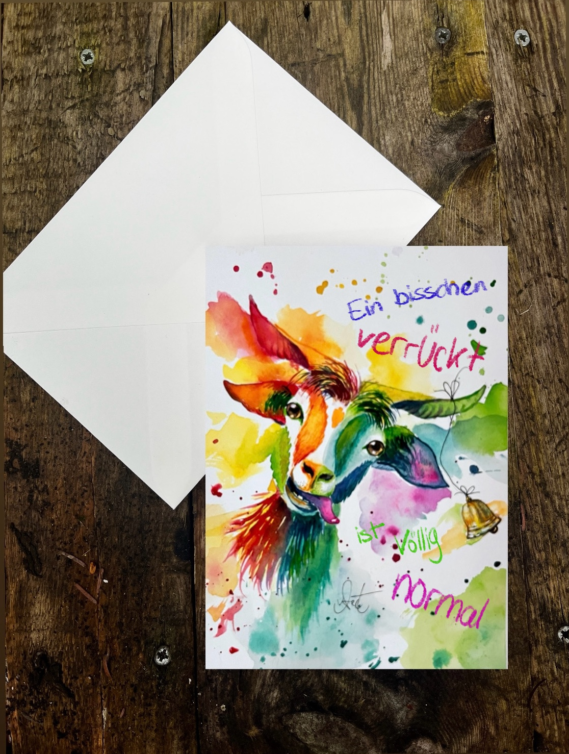 Ein bisschen verrückt ist völlig normal - Postkarte