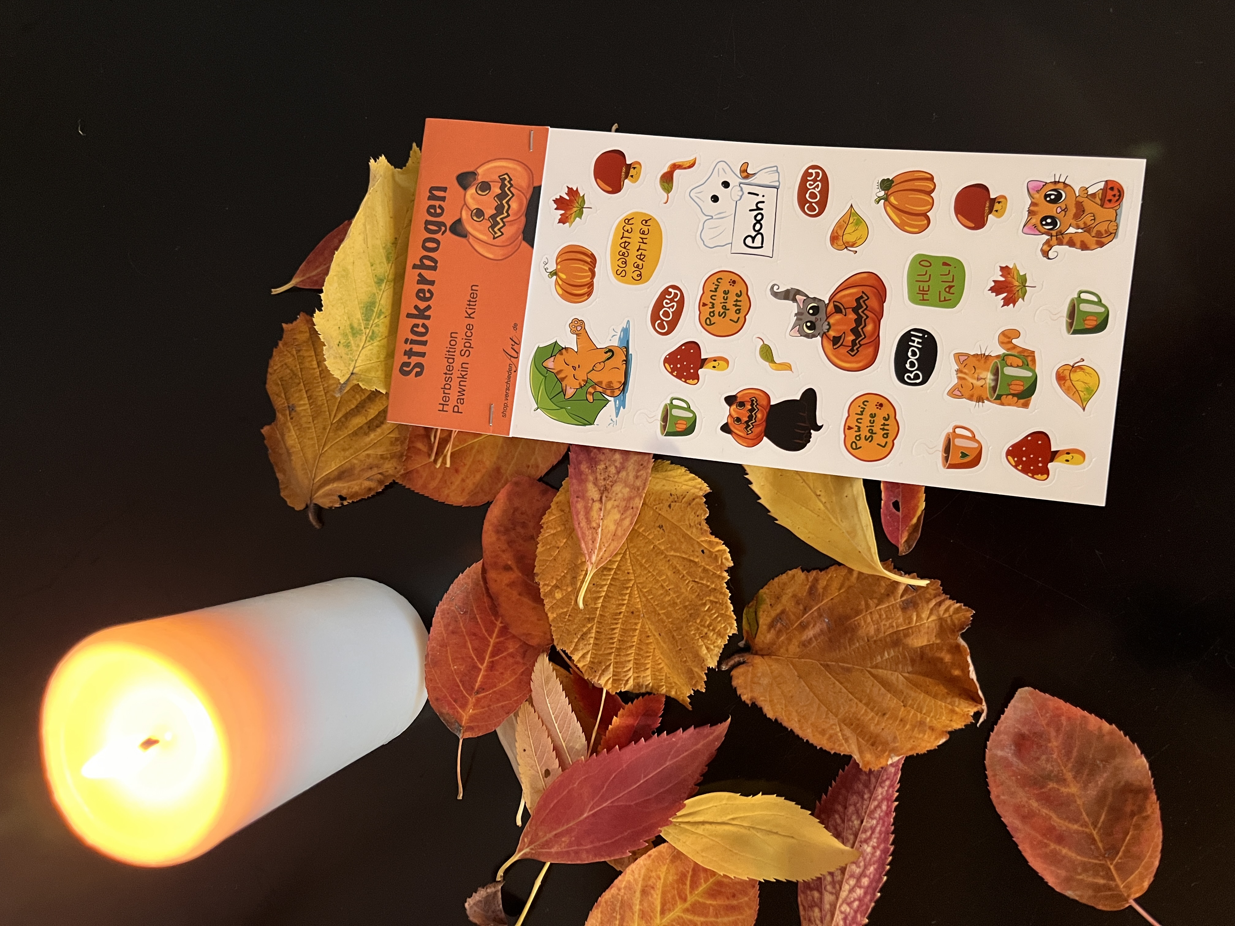 Stickerbogen - Herbstedition: Pawnkin Spice Kitten