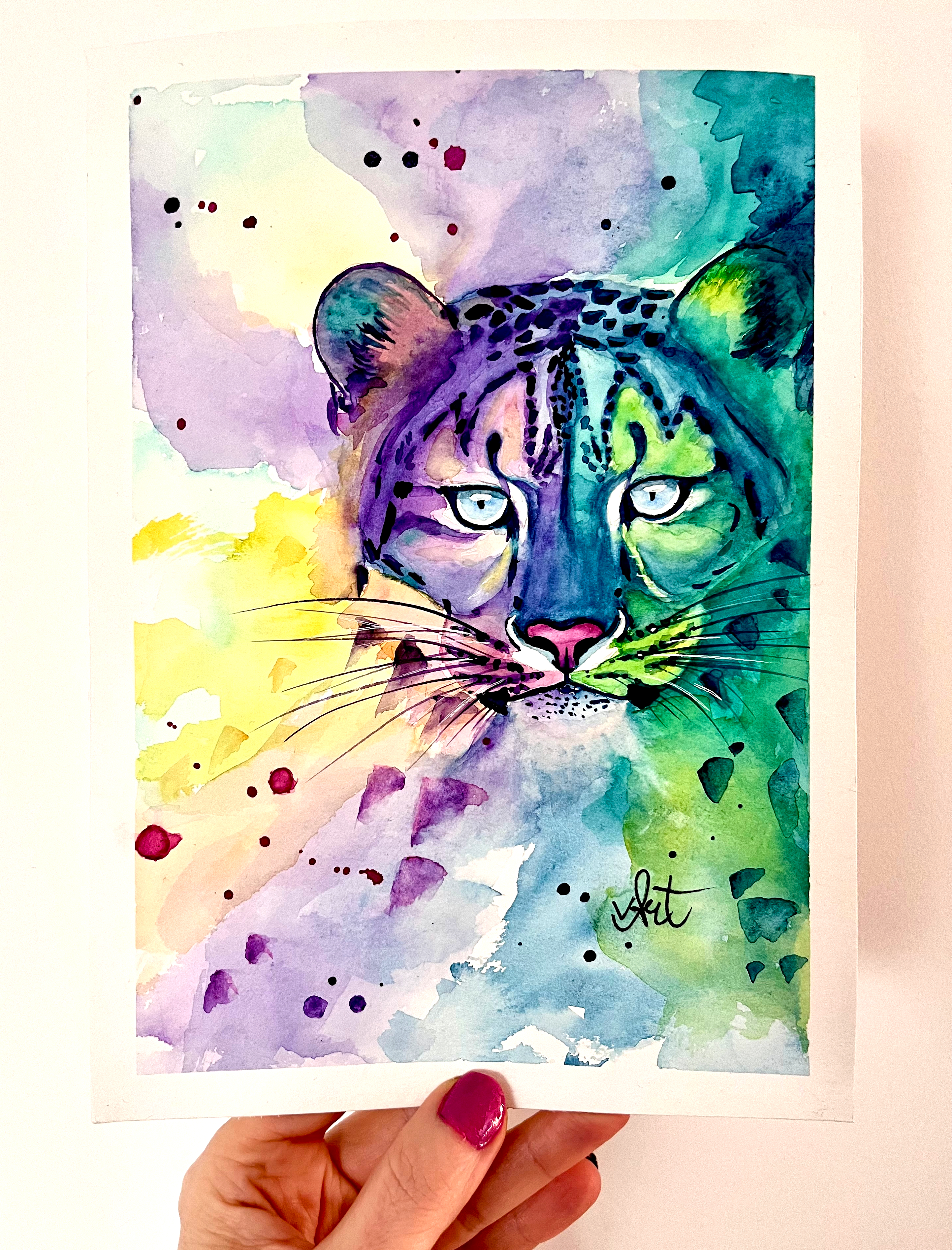 Schneeleopard - handgemalt